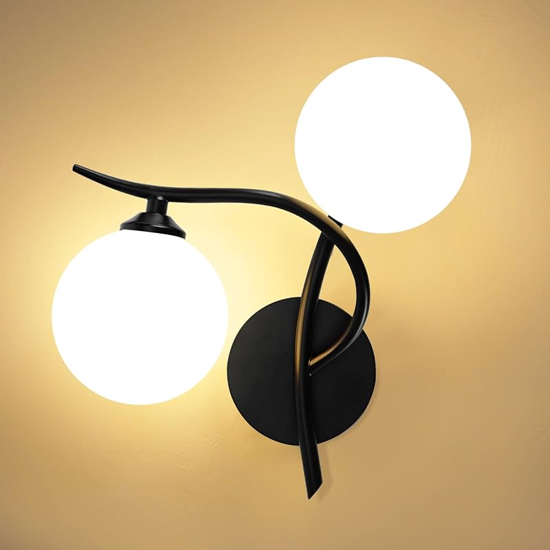 KAWELL 照明 ブラケットライト 2パック1-ライト 乳白色のガラス玉シェード付き G9口金 ベッドサイドランプ 壁付け照明 照明器具 間接照明 ウォールランプ 壁掛けライト 寝室の照明 （電球別