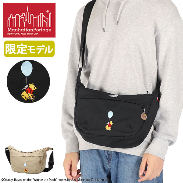 日本正規品 ショルダーバッグ レディース メンズ ディズニー コラボ 撥水 プーさん POOH DUET SHOULDER BAG NYLON TUSSAH QUILL 25 MP2409TSPH25
