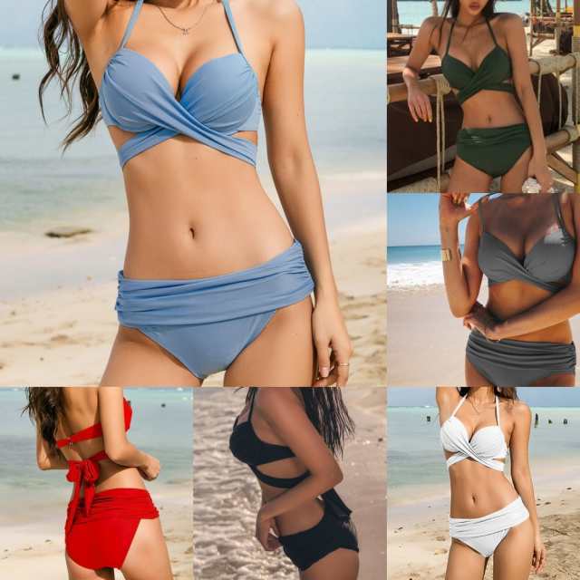 【3日で出荷】水着 ビキニ レディース セクシー 紐ビキニ カシュクール クロス ホルターネック 大人可愛い きれい かっこいい ビキニ 女の子 水着