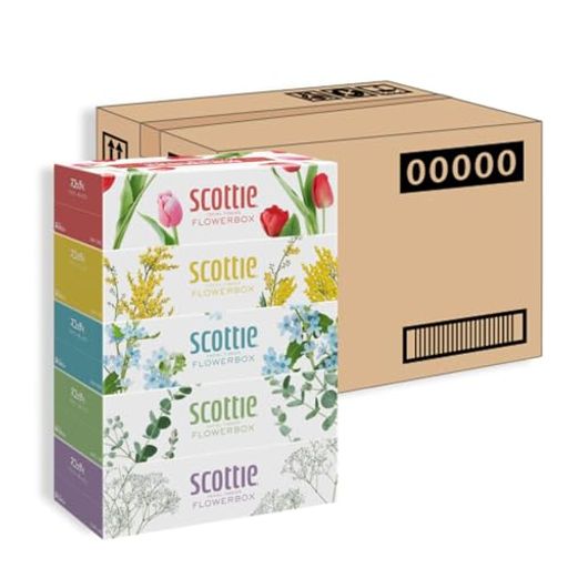 ティッシュ 長持ち 500枚(250組) 60箱 スコッティ フラワーボックス (ケース品)