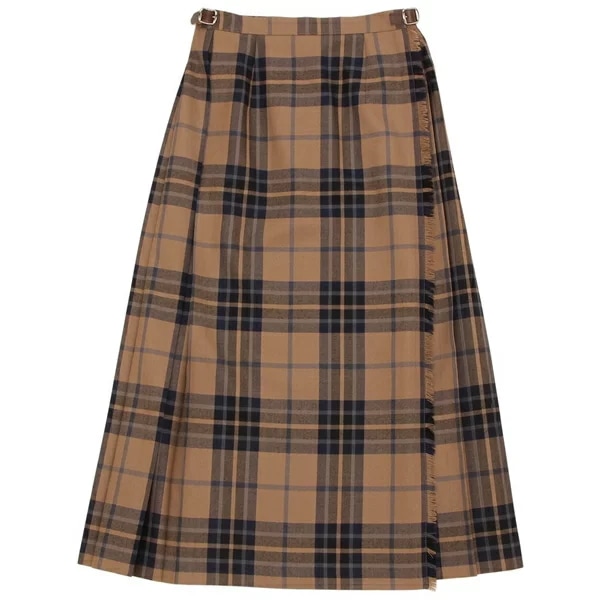 スカート ロングイージーキルト 83cm ブラウン マルチカラー レディース 5083
