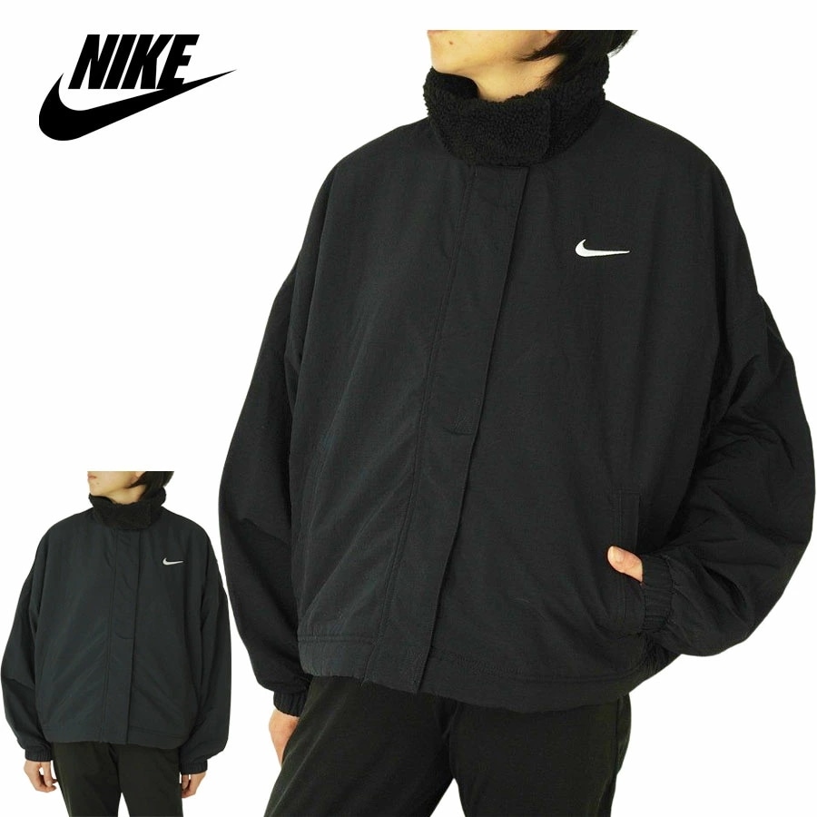 NIKE ナイキレディース ジャケットNSW ESSENTIAL WOVEN FLEECE LINED JACKETフリースラインジャケットBLACK（ブラック