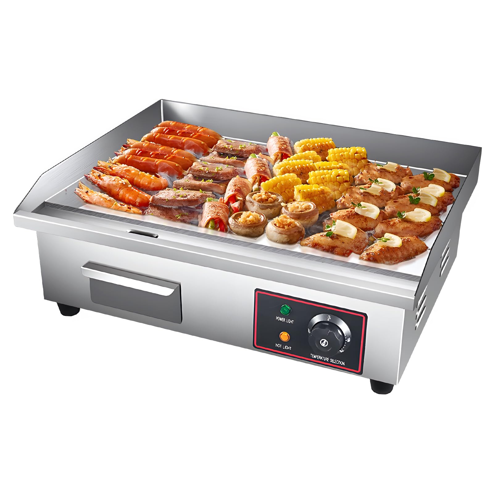 プレス鉄板 卓上鉄板焼818A グリドル鉄板焼き いか焼き パンケーキ 冷麺 焼飯 厚くする 手掴み機 屋台を設置110v