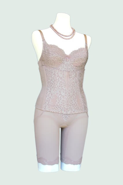 下着 女性 光電子 繊維 ジョリベール ウエストニッパーロング プラチナベージュ レース レディース ファンデーション かわいい セクシー