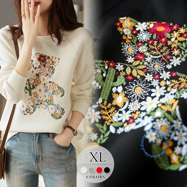 3日で出荷 トレーナー レディース トップス 30代 40代 50代 上品 秋 冬 大人 美人 大きいサイズ ホワイト グレー ブラック レッド 楽ちん[ctl23]