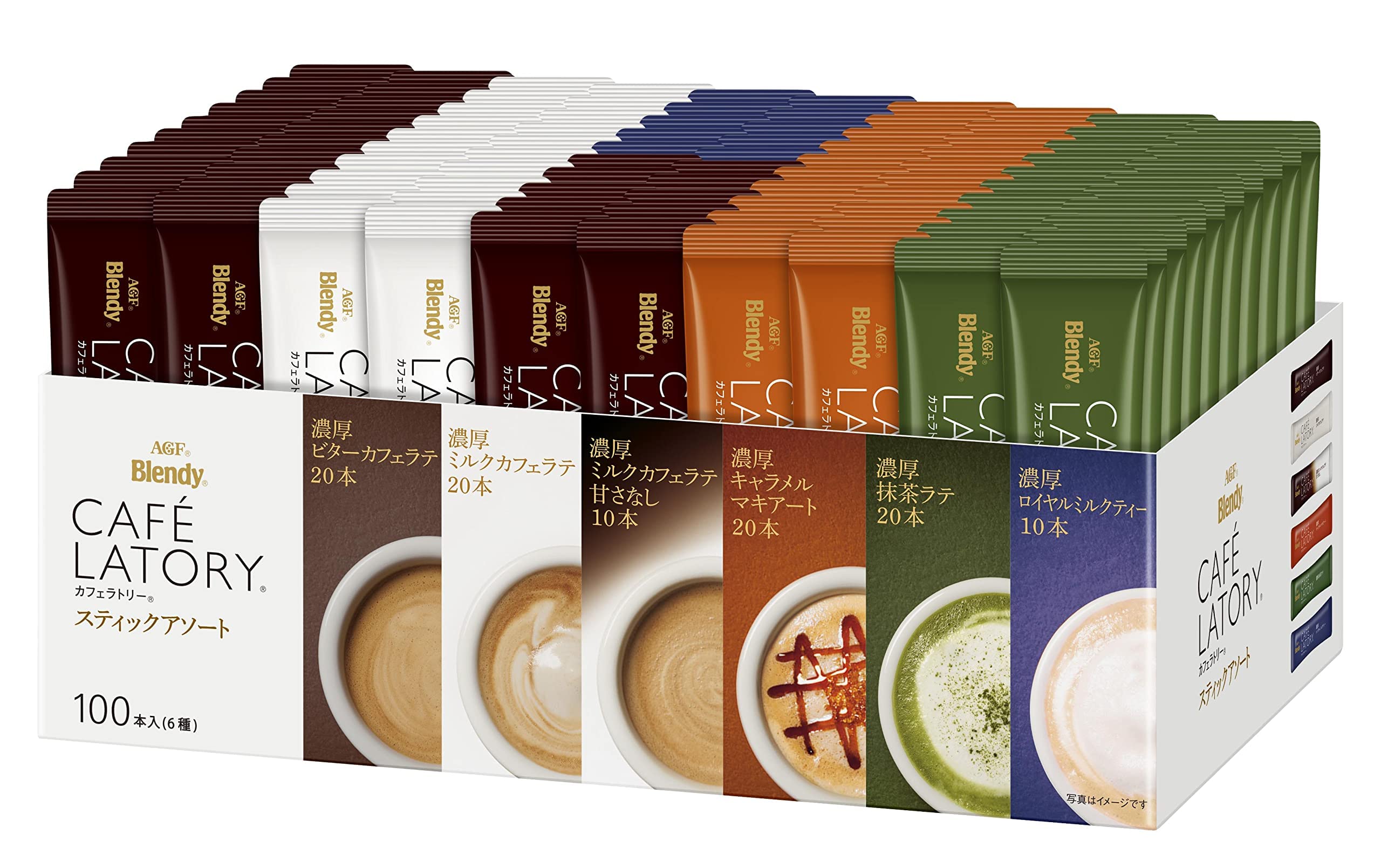 AGF ブレンディ カフェラトリー スティック アソート 100本 【 コーヒー 詰め合わせ 】【 差し入れに 】【ビターカフェラテミルクカフェラテキャラメルマキアート抹茶ラテ 各20本ミルク 6,916円