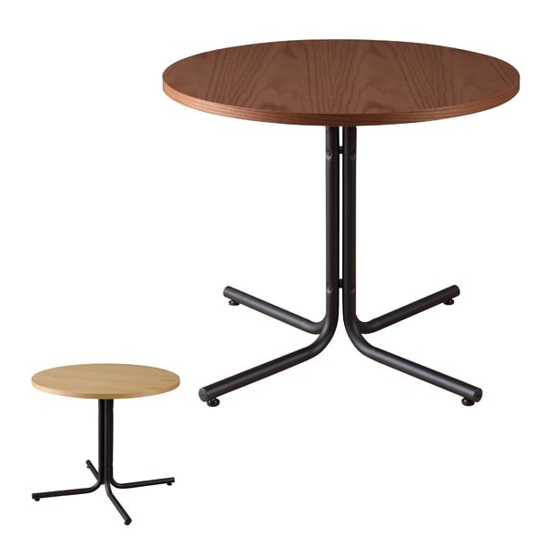 カフェテーブル 円形 スチール脚 ダリオ 直径75cm テーブル サイドテーブル 机 おしゃれ 円型 丸形 木製 天然木 カフェ風 喫茶店風 シンプル