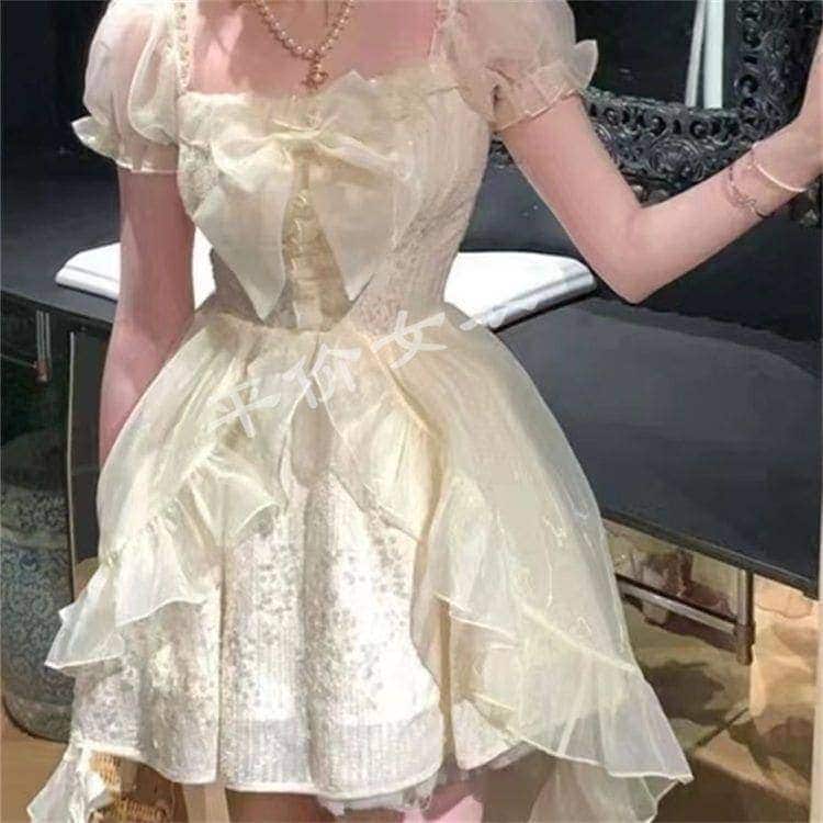 ワンピース フランス ワンピース やせて見える ミディアム かわいい プリンセススカート レディースファッション