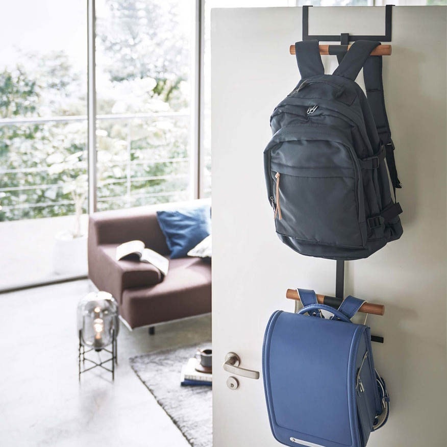 ランドセル収納 山崎実業 RIN リン ランドセル＆リュックハンガー2段 ブラウン