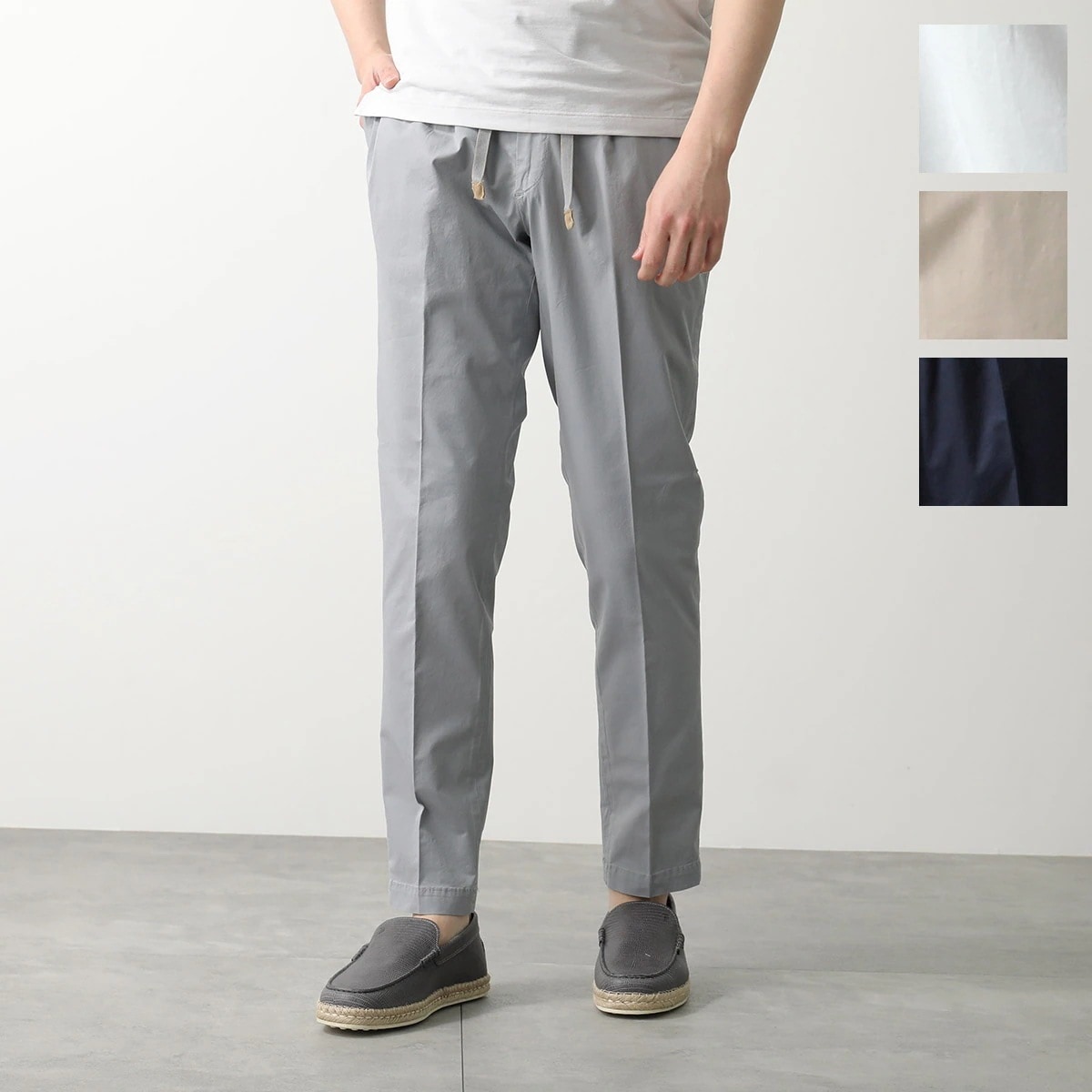 DEVORE Incipit デヴォレ インチピット スラックス DVR14 G002 メンズ コットン 1プリーツ テーパード ストレッチ ドローコード パンツ カラー4色