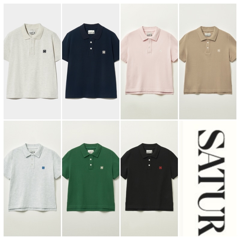 【SATUR】 BASIC PIQUE POLO T-SHIRT : 7COLORS