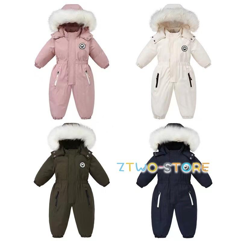 「夏秋新作販売-302」スキーウェア ロンパース つなぎ ベビー用 キッズ 男の子 女の子 90 100 110 120cm 防風 暖かい 中綿 裏起毛 スノーボードウェア ジャンプ 子供服