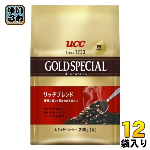 UCC ゴールドスペシャル 炒り豆 リッチブレンド 豆 230g 12袋 (6袋入×2 まとめ買い) コーヒー豆 珈琲 レギュラーコーヒー 10,373円