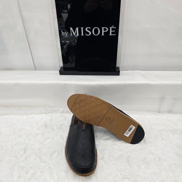 By 男性カットアウトディテールローファー 125HT337SH014 BLACK 4 JJ