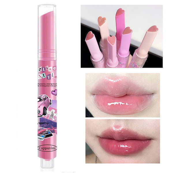 Qoo10] CAPPUVINI ハートリップ リップグロス 鏡面 水光