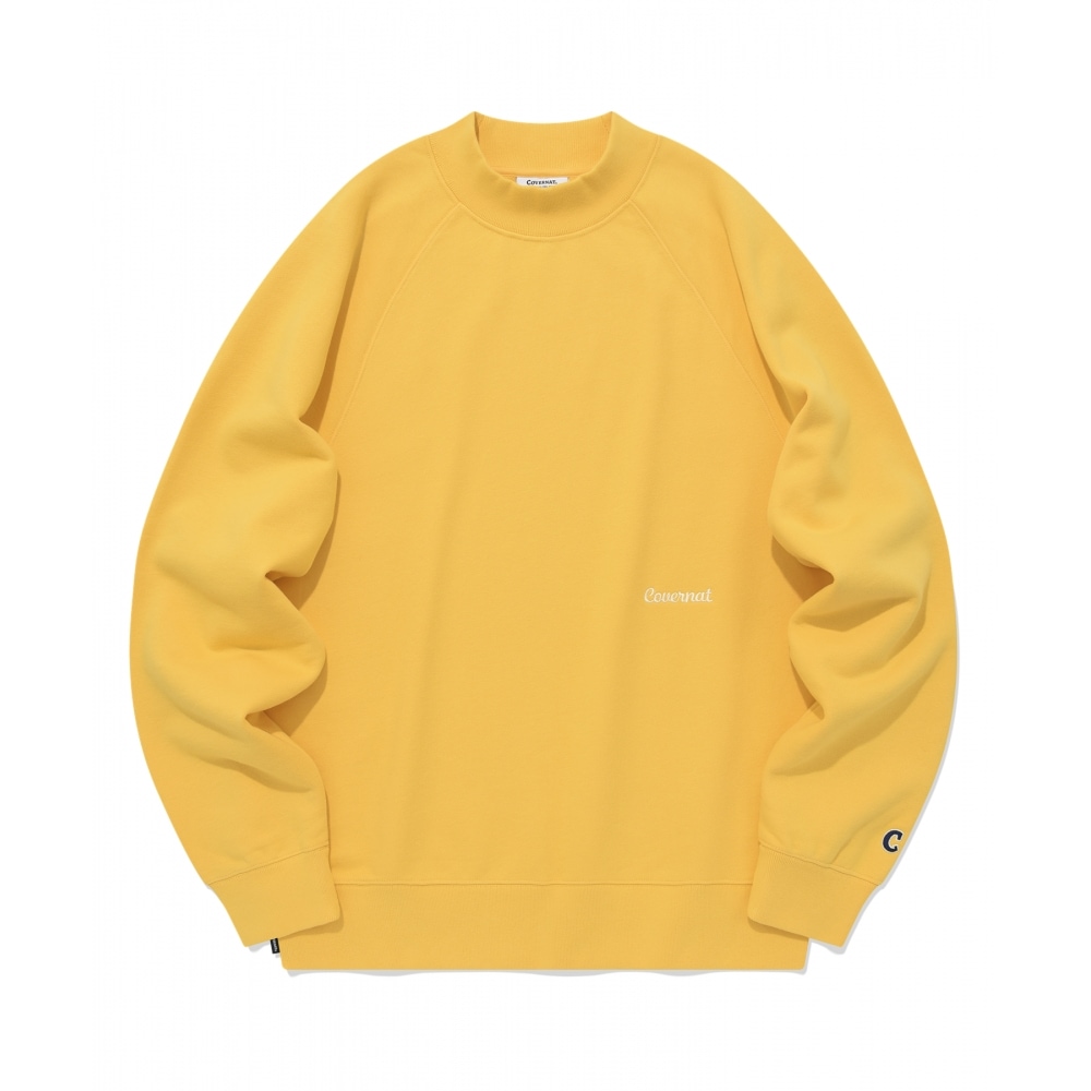 COVERNAT モックネックセミオーバーレグランマンツーマンイエロー
