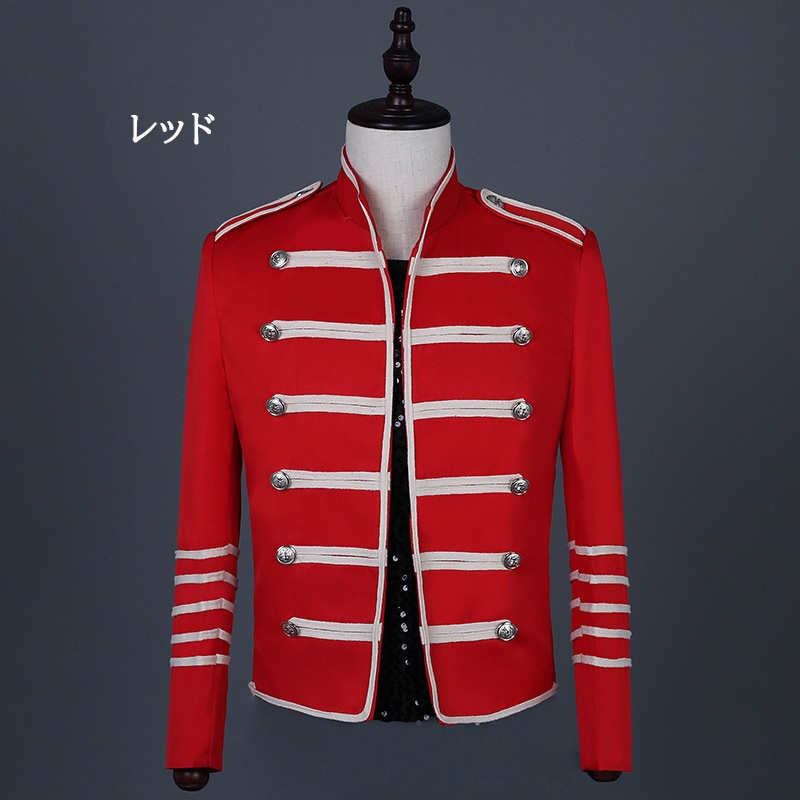 メンズ ステージ衣装 演出服 ナポレオンジャケット 飾り ダンス衣装 ジャケット ヒップホップ HIPHOP 発表会 B系 マイケルジャクソ 演出服 主人公 ドレス 結婚式 披露宴 演奏会 パーティー