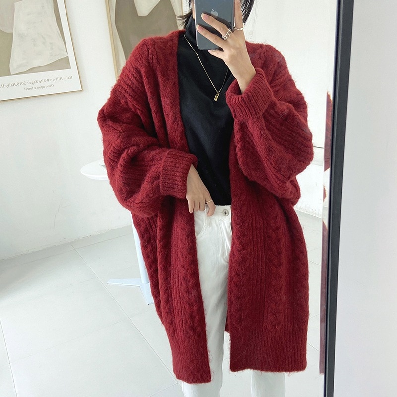 ナチュラル ニット ニットカーディガン ニットカーデ フェミニン アウター デート カーディガン コート ミニスカート 袖あり 長袖 襟なし もこもこ モコモコ ふわふわ 前開き 伸縮性 ふんわり