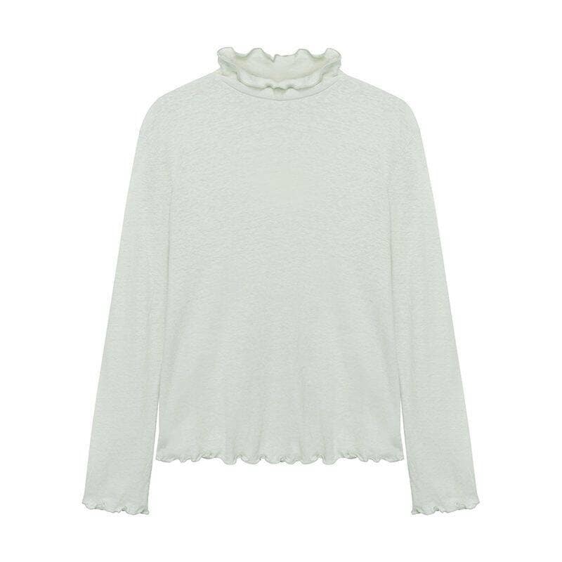 Nau W エアーリーハイネックTシャツ ライト ピスタチオ 496389