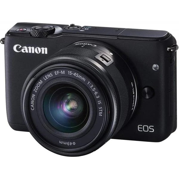 【中古】キヤノン Canon EOS M10 レンズキット ブラック EOSM10BK-1545ISSTMLK SDカード付き