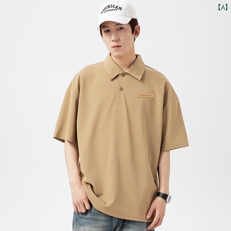 ポロシャツ メンズ 半袖 夏 和風 高級感 冷感 半袖 Tシャツ ボーイズ トップス 高級感 氷シッククールTシャツ ひんやり