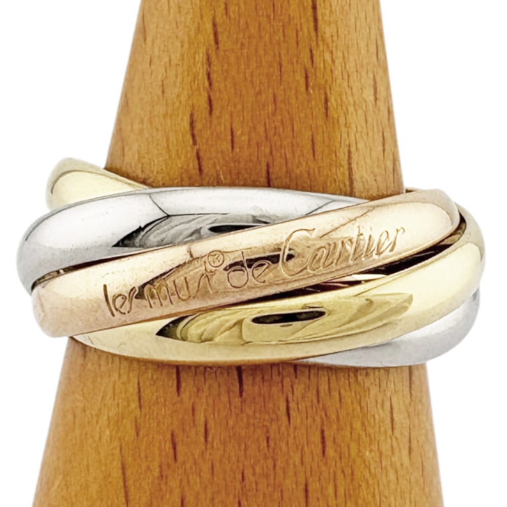 カルティエ トリニティ 5連 リング 指輪 10号 18金 K18イエローゴールド CARTIER 中古 美品