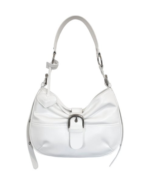 RIBBON BUCKLE SHOULDER BAG WHITE
