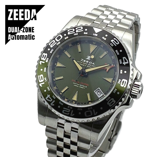 【即納】 ZEEDA DUAL-ZONE ジーダ デュアルゾーン 自動巻き 40mm サファイアガラス DU-KH 腕時計 メンズ