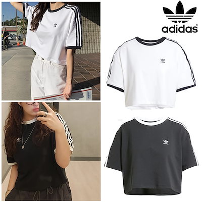 ◆正規品◆ADIDAS ADICOLOR 3S LOOSE CROP TEE(W)◆関税込◆人気 レディース 【adidas】 アディダス W 3ST LOOSE CROP TEE