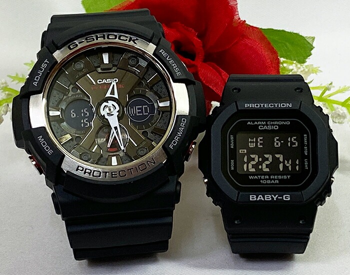 恋人たちのGショック ペアウオッチ G-SHOCK BABY-G ペア腕時計 カシオ 2本セット GA-200-1AJF BGD-565-1JF 電池式 アナデジ デジタル 人気 婚約　夫婦 高