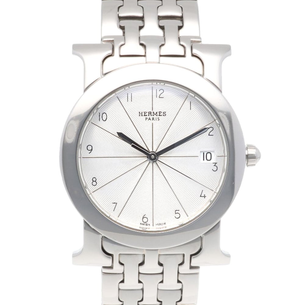 エルメス Hウォッチロンド 腕時計 ステンレススチール HR1.510 クオーツ 1年保証 HERMES 中古 美品