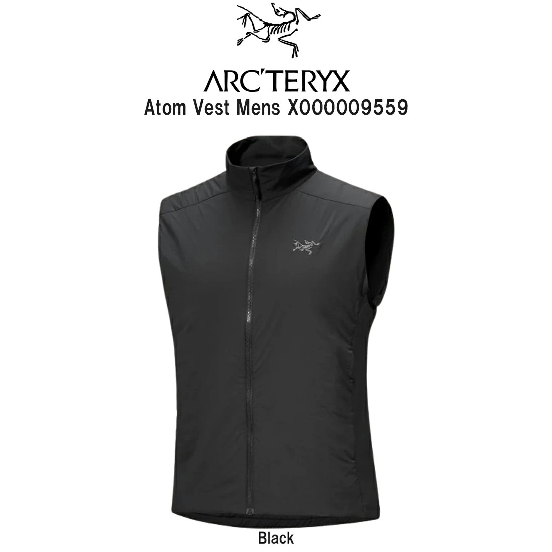 ARC TERYX アトム ベスト アウター トリムフィット ストレッチ 軽量 重ね着 防寒 ハイキング バードロゴ メンズ 男性 Atom Vest X000009559