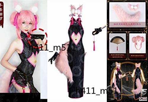 今季ブランド Order コスプレ衣装Fate/Grand 玉藻の前 追加可 ウイッグ 扇子 尻尾 耳 全セット 秘書 コヤンスカヤ コスチューム