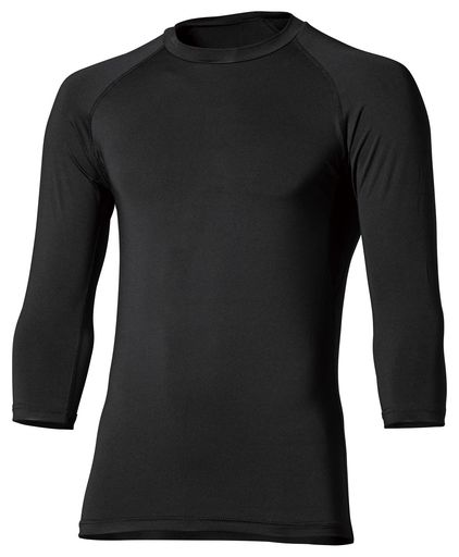 おたふく手袋(OTAFUKU GLOVE) 夏用インナー 7分袖 丸首 [接触冷感 吸汗速乾 消臭 コンプレッション UVカット メンズ] JW-629 ブラック L 【3枚組】 4,832円