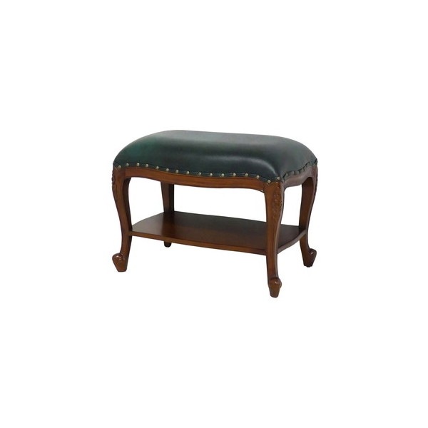 36491 アンティーク風 棚付ベンチスツール（ブラウン） メーカー直送