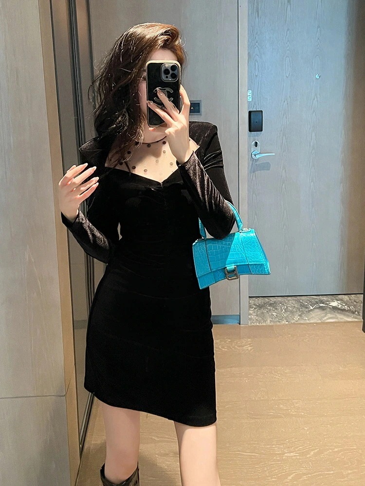 キャバ 水玉チュール 着痩せ 披露宴 二次会 ショートワンピース 卒業式 ウェディング 皺 パーティードレス 大人 演奏会 タイト 結婚式 同窓会 秋冬