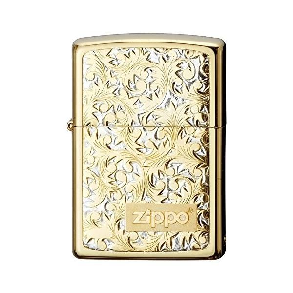 ZIPPO ジッポー ライター 唐草 アラベスク チタンメッキ 200 金チタン K-03