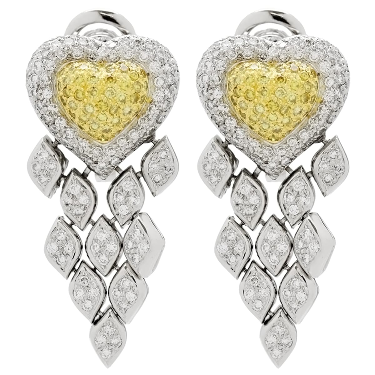 ピアス ダイヤピアス K18WG K18YG ダイヤモンド ホワイトゴールド×イエローゴールド 750 ハート 【中古】