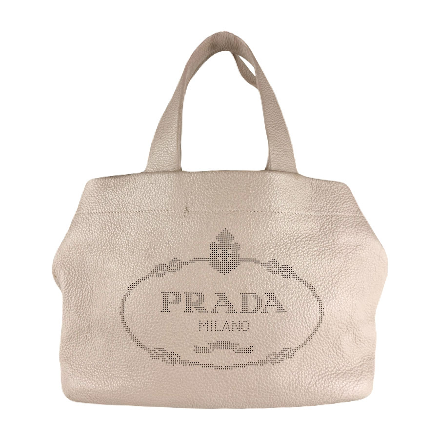 プラダ PRADA ハンドバッグ トートバッグ レザー ピンクベージュ レディース z7943