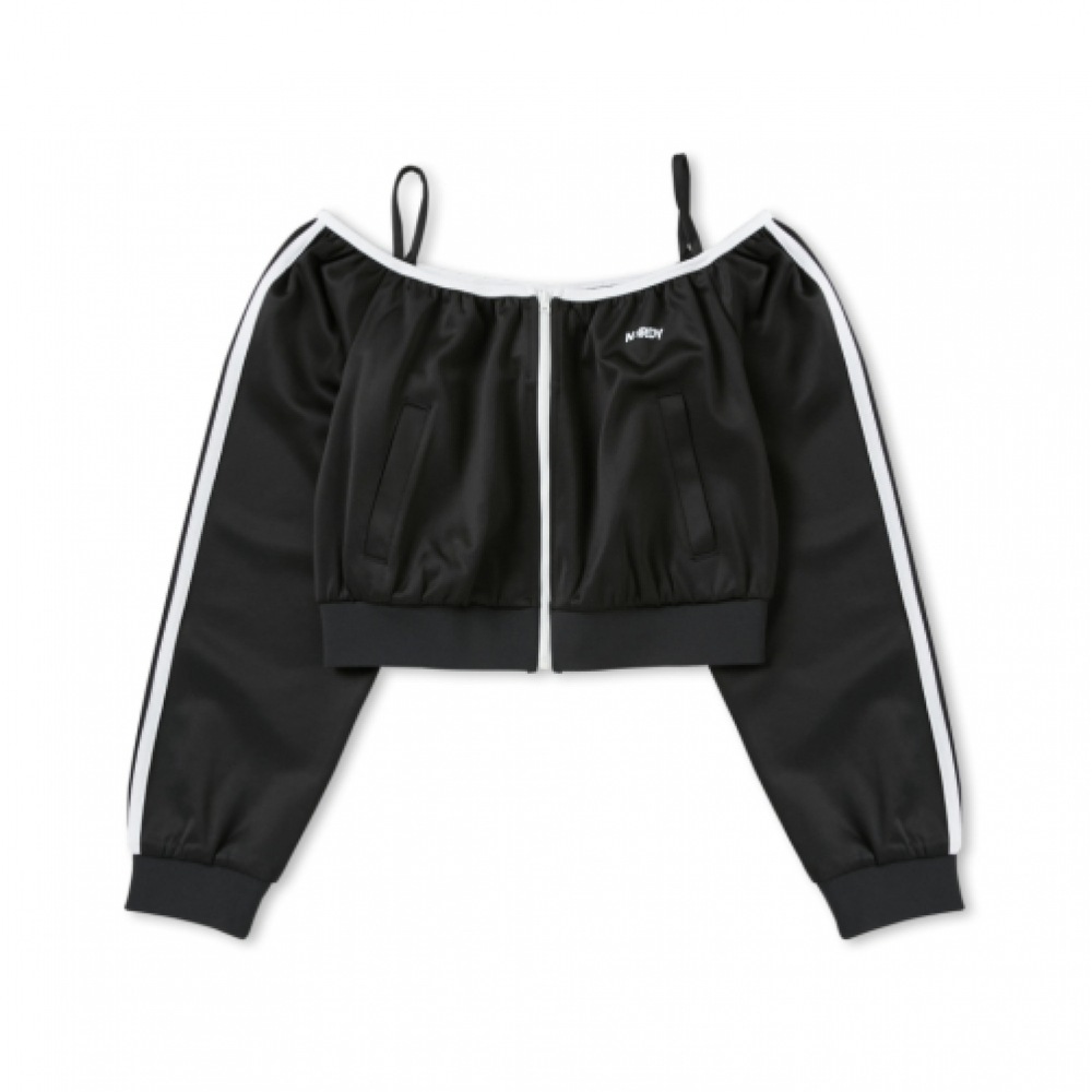 NERDY 女性用オフショルダー NY トラックトップブラック