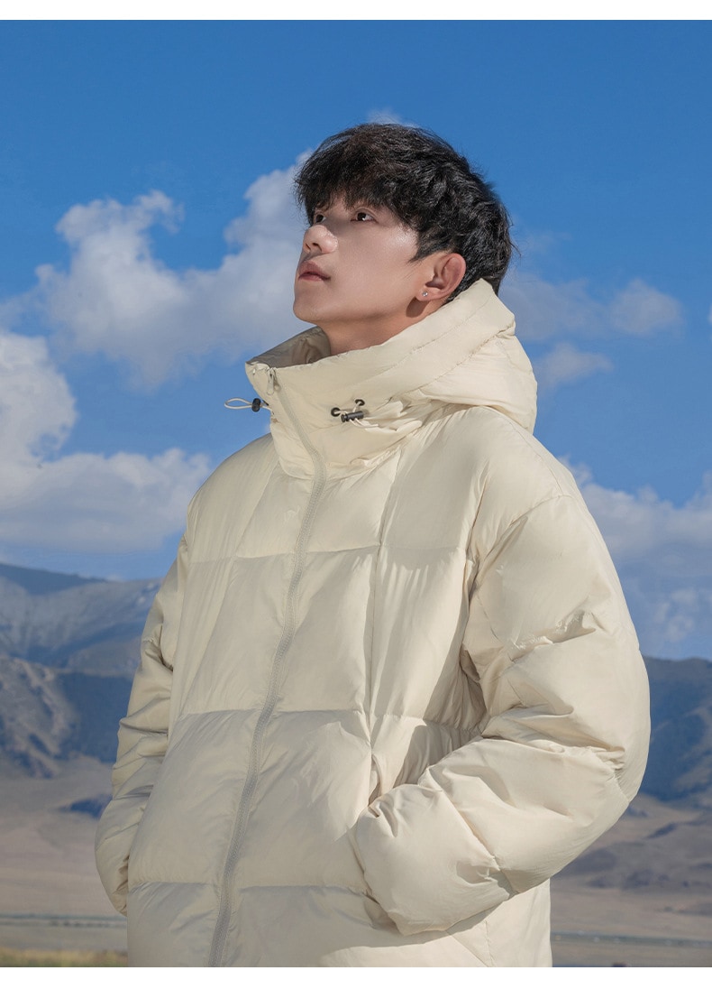 防寒防風 メンズファション カジュアルコート ダウンジャケット オフホワイト