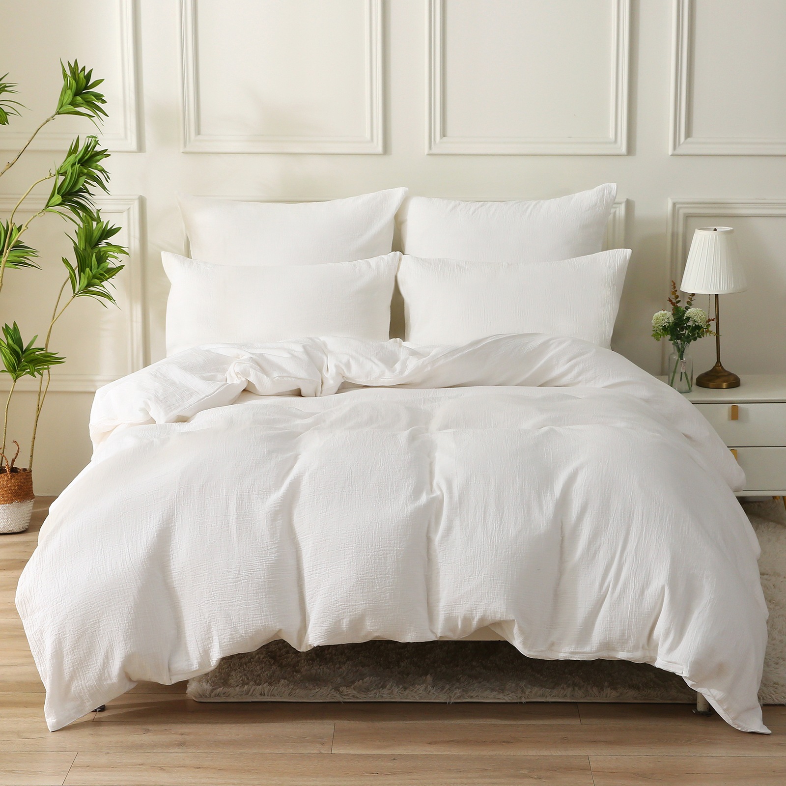 布団カバー 3点セット シングル ガーゼ ホワイト 7,361円