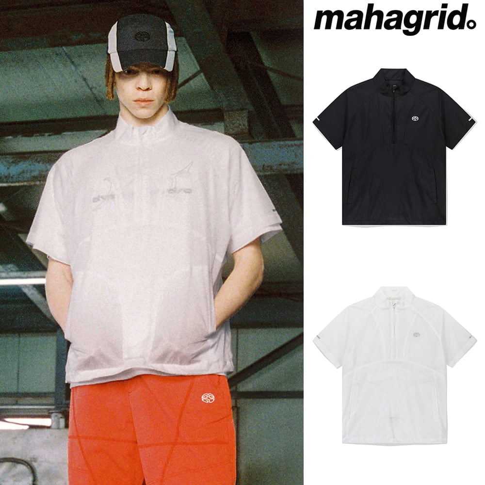 [mahagrid] HALF ZIP PANNEL WINDBREAKER