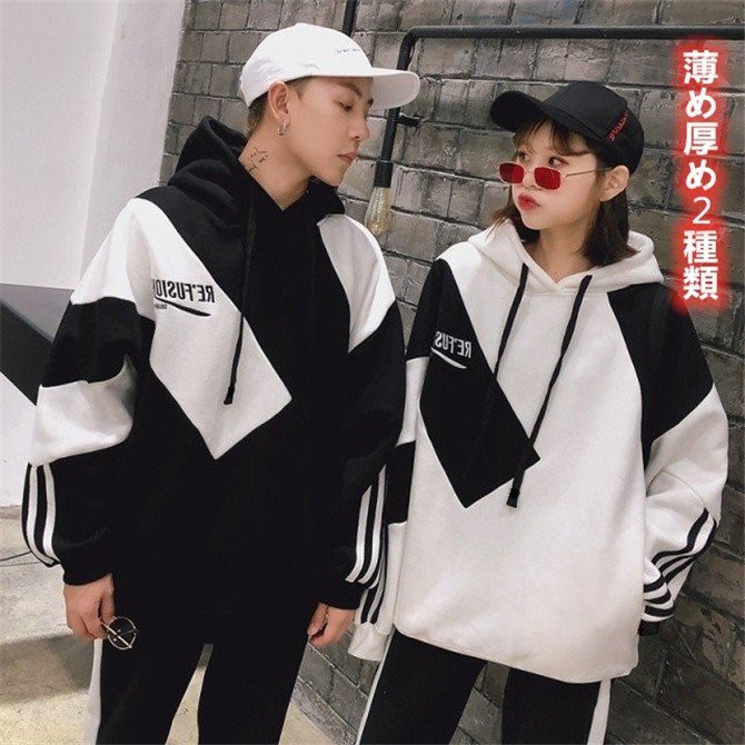 Qoo10 ペアルックパーカー カップル服 カップル レディース服