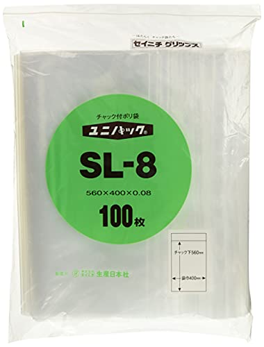 生産日本社 セイニチ ユニパック SL-8(チャック付ポリエチレン袋)100枚入 (1袋)
