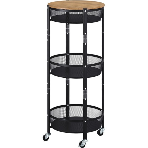 MUW-R3 ブラック マルチワゴン 丸型3段 メーカー直送