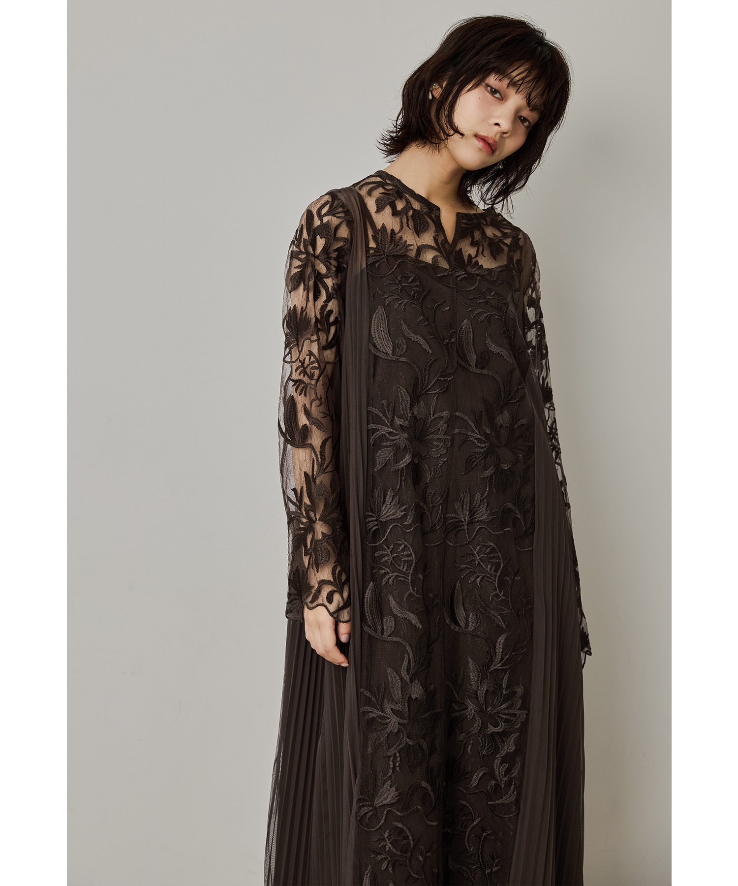 Qoo10] niana エスニックサイドプリーツドレス パーティ : レディース服