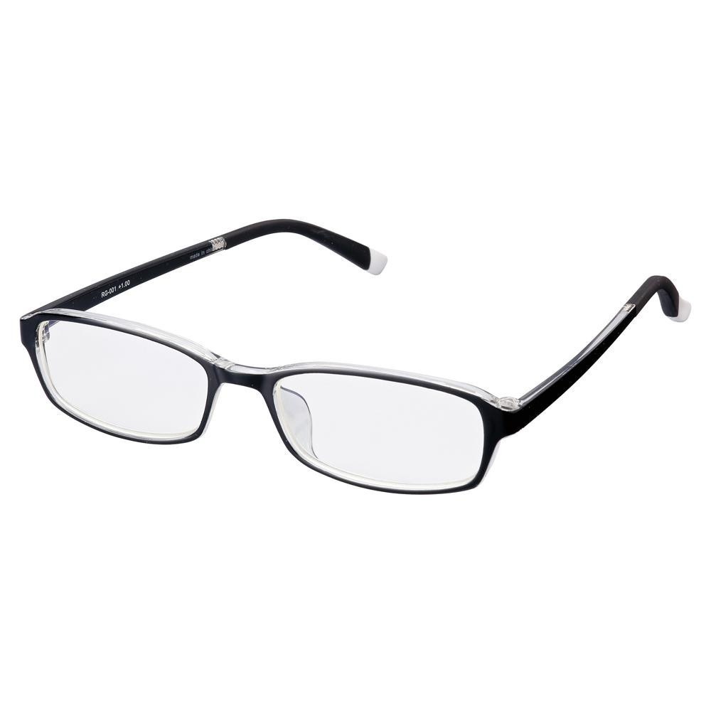 老眼鏡 シンプルビジョン スリム RG-001 ブラッククリア +1.00