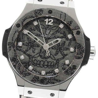 ウブロ HUBLOT 343.SS.6570.NR.BSK16 ビッグバン Broderie 限定200本 11Pダイヤ 自動巻き レディース _948087【中古】