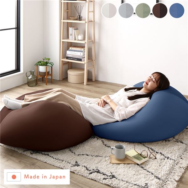 ビーズクッション キューブ型 [2個セット ブラウン/ネイビー] 洗えるカバー クッション オットマン STIIBO